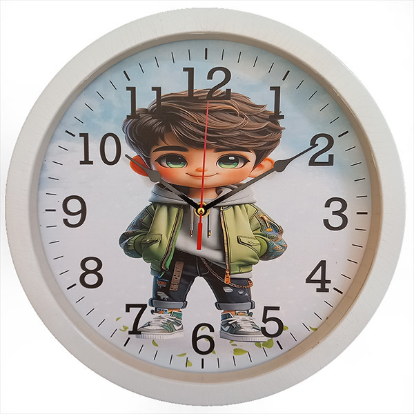 ساعت دیواری کودک مدل پسرک کد 4040905s